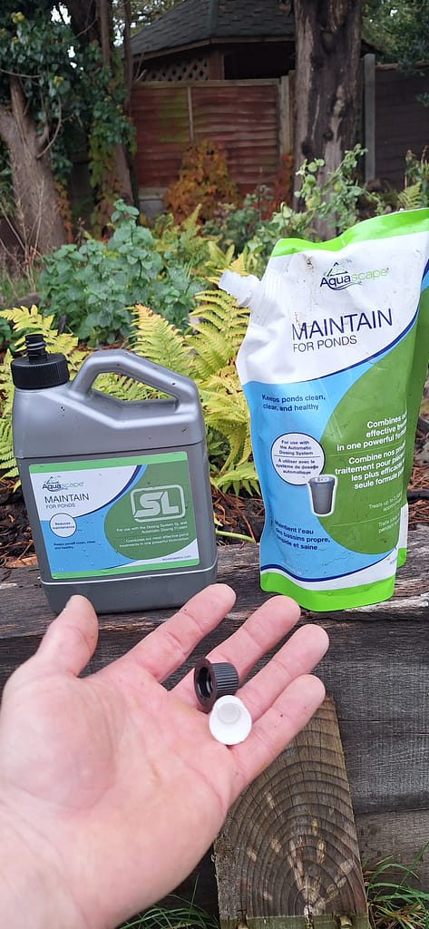 The same sized caps on our old treatment bags and newer bottles keeps the automatic dosing systems up to date.